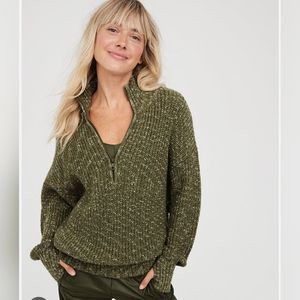 Offline by Aerie Chillside Quarter Zip Sweater